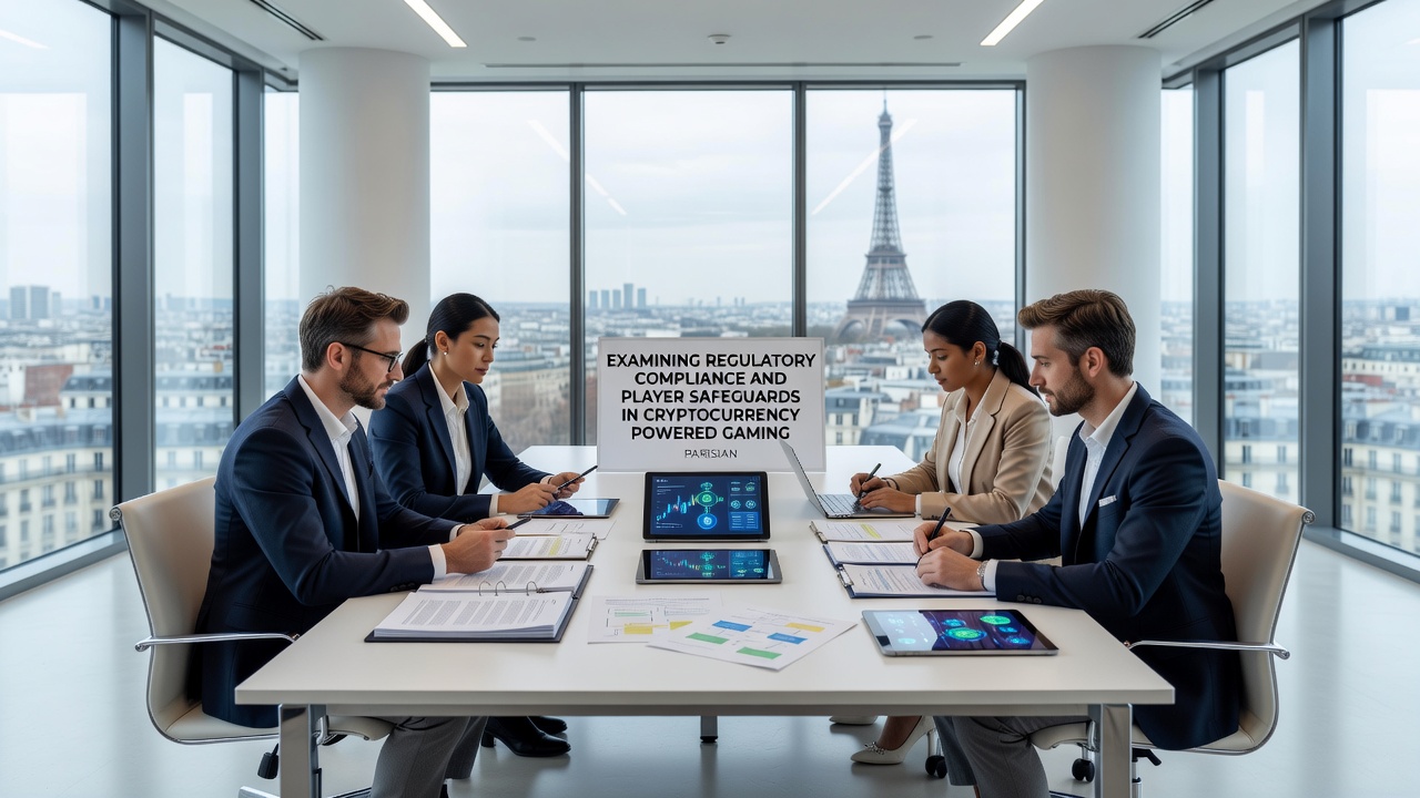 Blockchain transaction verification screen overlaid with subtle Parisian architectural elements