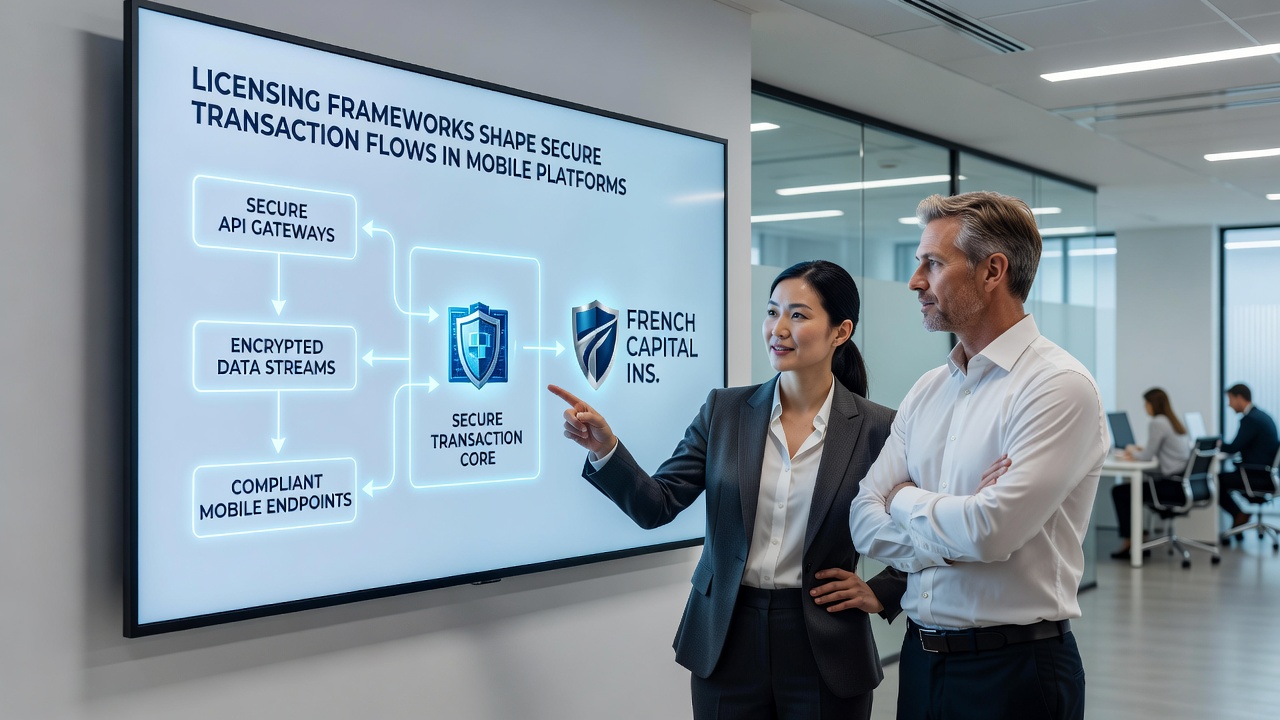 Secure transaction dashboard with encrypted data flows and compliance status indicators